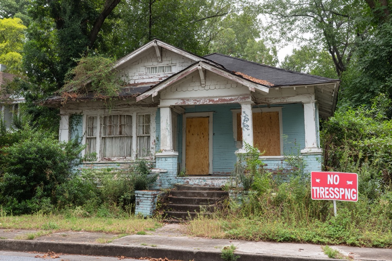 Atlanta Georgia property showing signs of unauthorized occupation