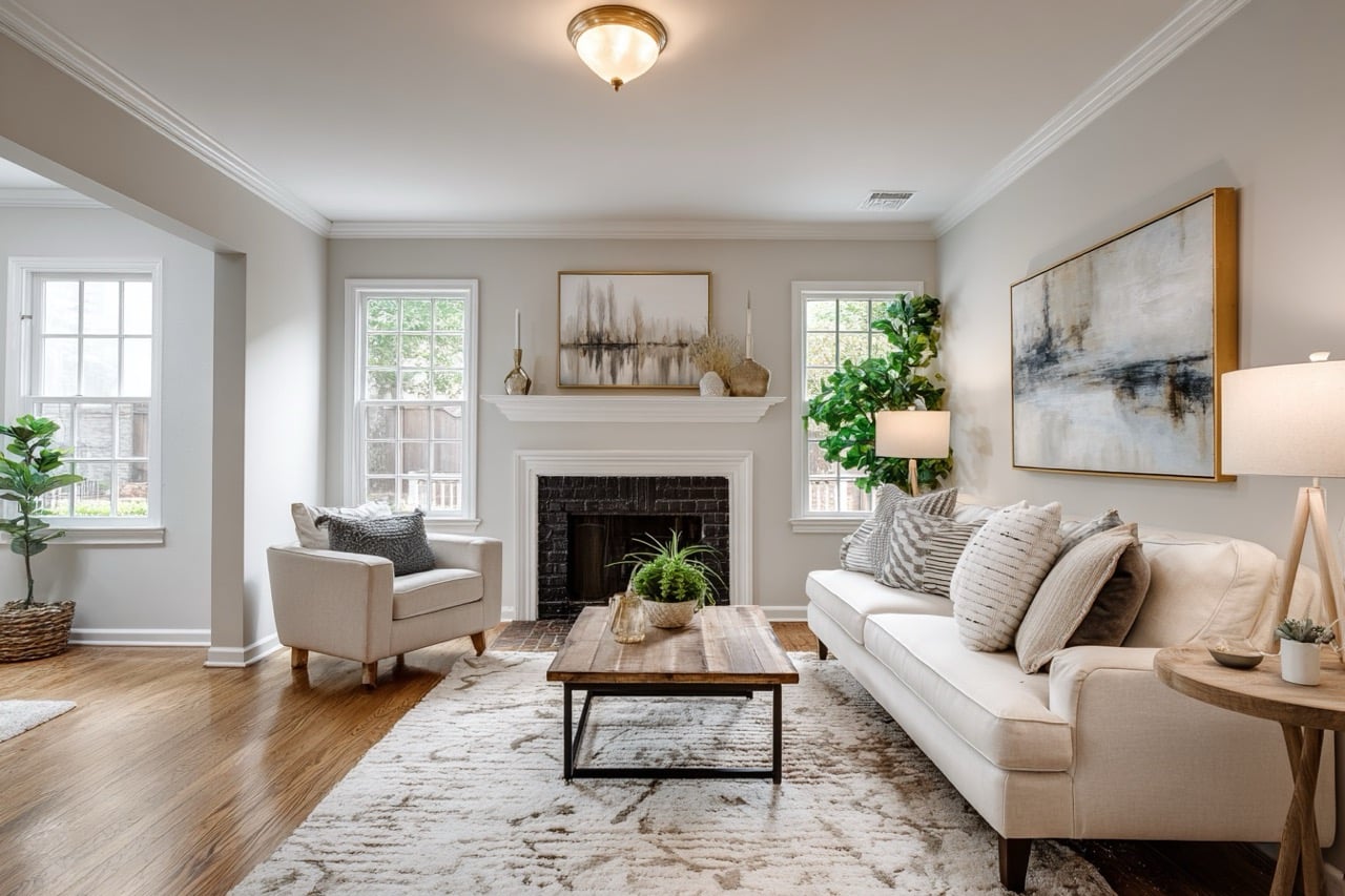 Staged home interior in Atlanta Georgia for owner sale