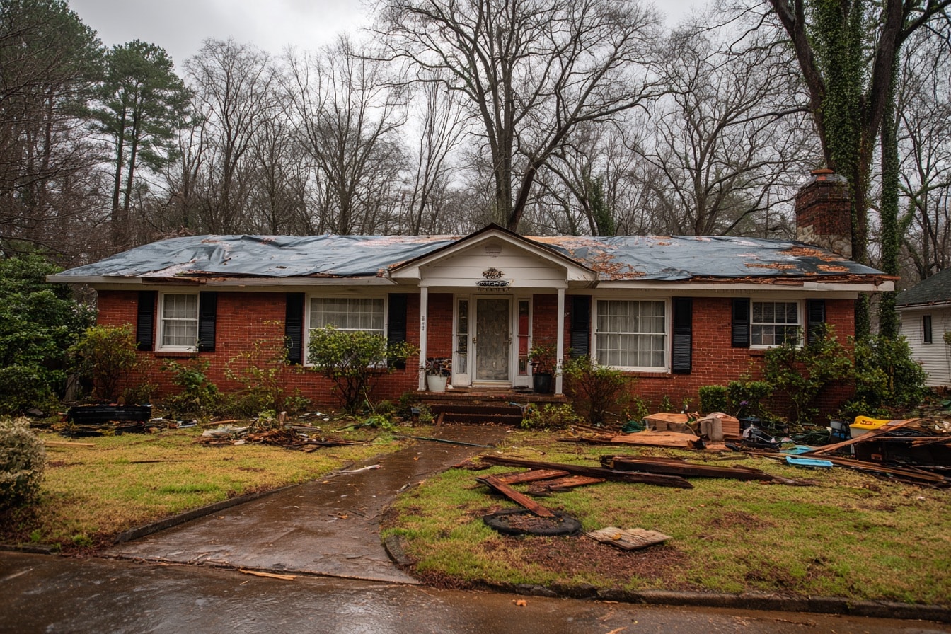 Real estate professional assessing storm damage in Atlanta GA