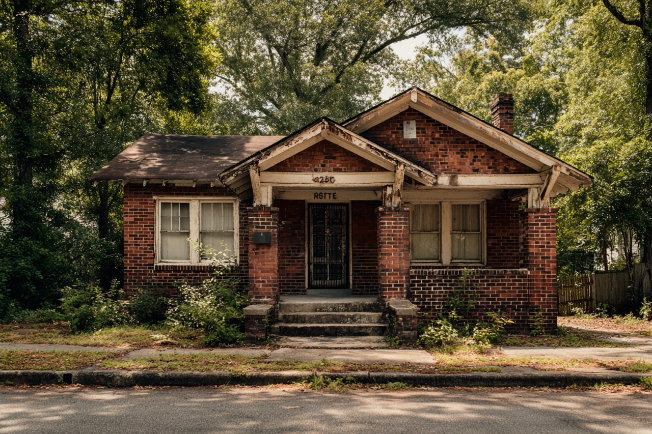 Modest Atlanta Georgia bungalow representing property tax considerations for home sellers